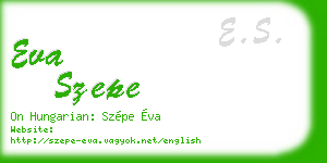eva szepe business card